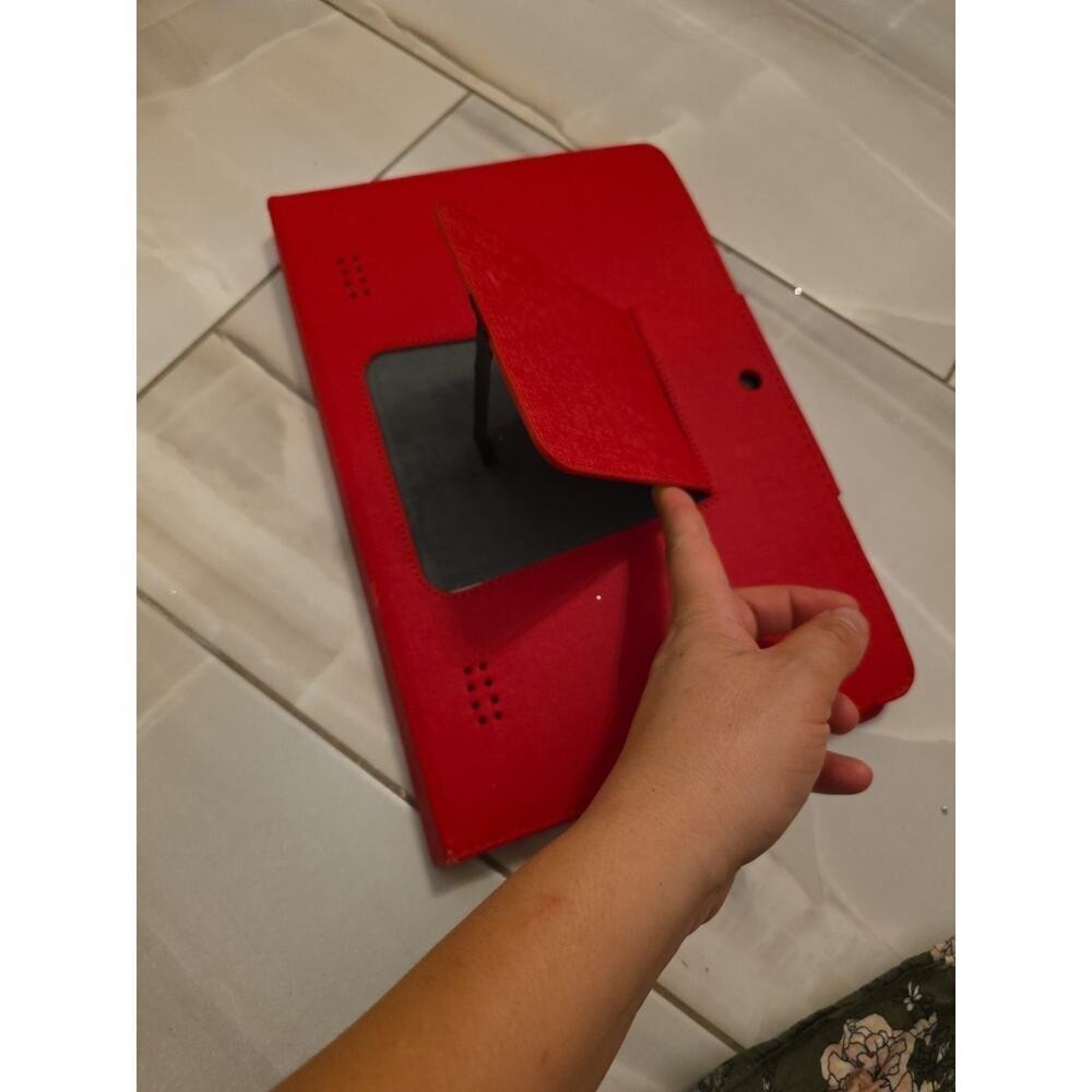 Bluetooth Tablet Keyboard Folio Case Red Model KBT13 Wireless QWERTY Slim F1 - Picture 14 of 16